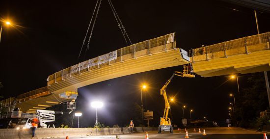 installation passerelle Dugny A1